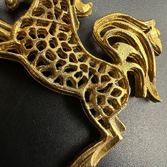 Vintage Unicorn Pendant Necklace American Showcase Gold Tone Mystical Beast - Picture 6 of 10